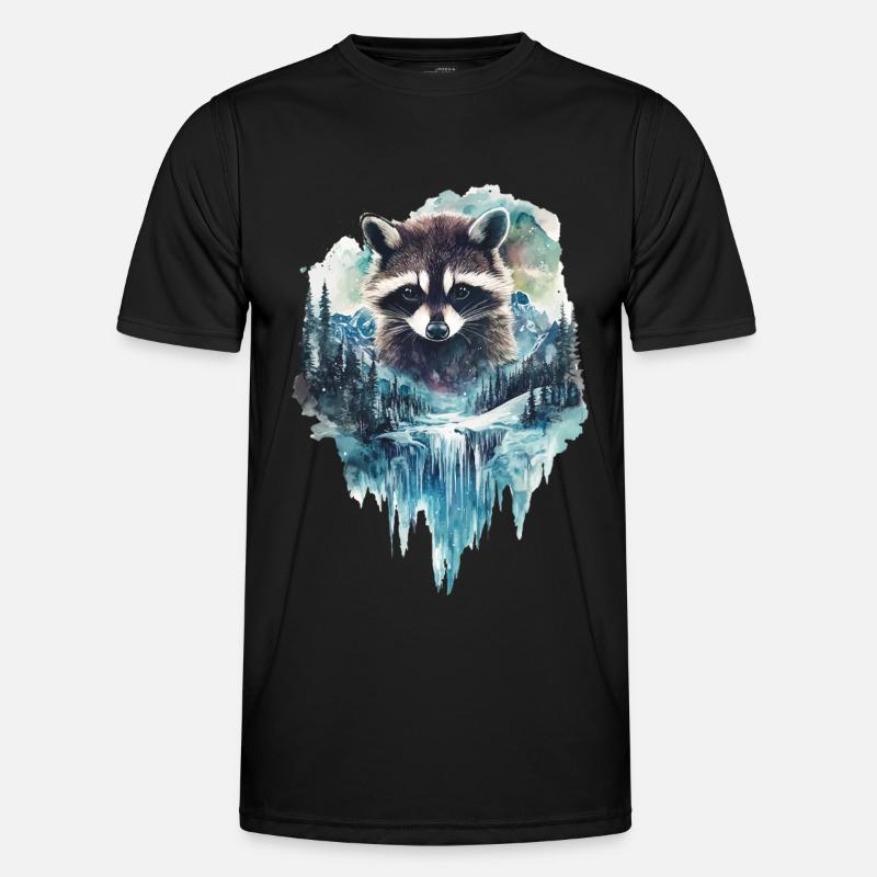Waschbär - Männer Funktions-T-Shirt - Schwarz