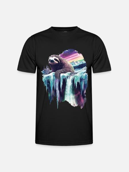 Faultier - Männer Funktions-T-Shirt - Schwarz