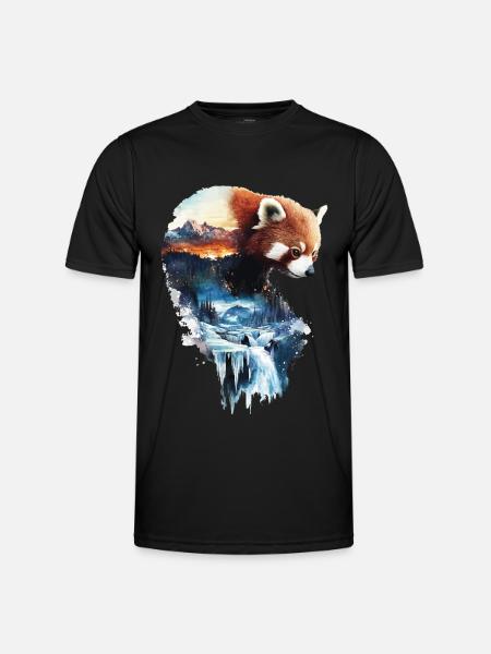 Roter Panda - Männer Funktions-T-Shirt - Schwarz