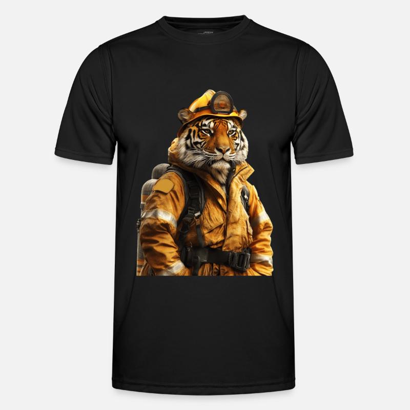 Tiger - Männer Funktions-T-Shirt - Schwarz