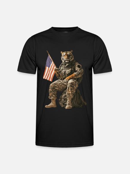 Tiger - Männer Funktions-T-Shirt - Schwarz