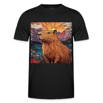 Wasserschwein - Männer Funktions-T-Shirt - Schwarz - Vorne - AI Model Male 178 dark (178cm)