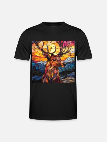 Reh - Männer Funktions-T-Shirt - Schwarz