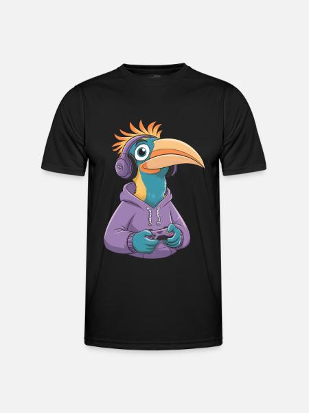 Nashornvogel - Männer Funktions-T-Shirt - Schwarz