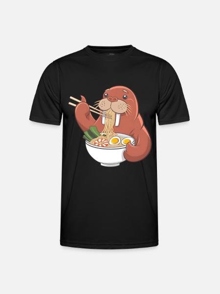 Walross - Männer Funktions-T-Shirt - Schwarz