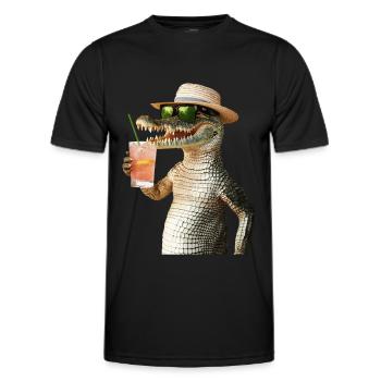 Krokodil - Männer Funktions-T-Shirt - Schwarz - Vorne - AI Model Male 178 dark (178cm)