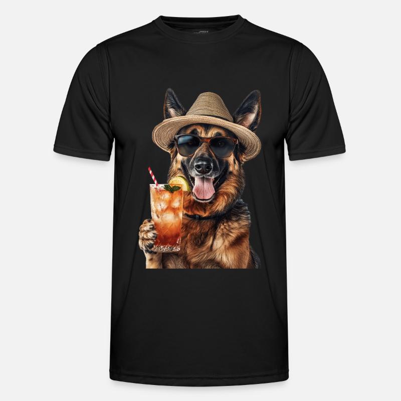 Deutscher Pitbull-Schäferhund - Männer Funktions-T-Shirt - Schwarz