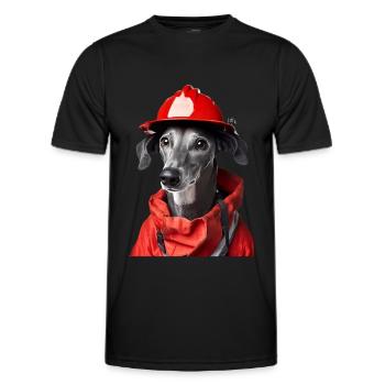 Windhund - Männer Funktions-T-Shirt - Schwarz - Vorne - AI Model Male 178 dark (178cm)