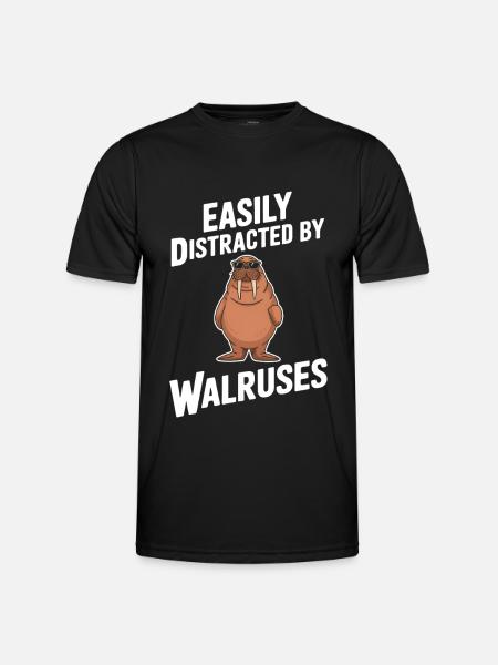 Walross - Männer Funktions-T-Shirt - Schwarz
