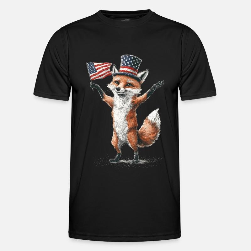 Fuchs - Männer Funktions-T-Shirt - Schwarz