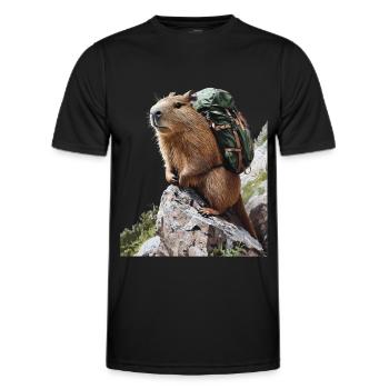 Wasserschwein - Männer Funktions-T-Shirt - Schwarz - Vorne - AI Model Male 178 dark (178cm)