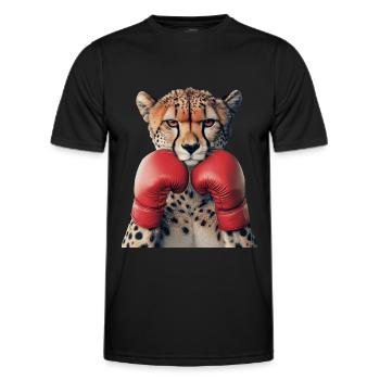 Gepard - Männer Funktions-T-Shirt - Schwarz - Vorne - AI Model Male 178 dark (178cm)