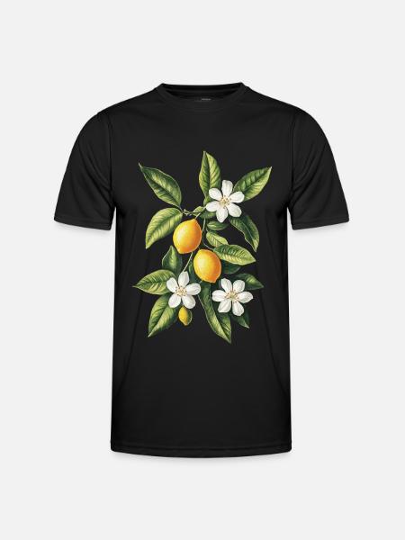 Zitrone - Männer Funktions-T-Shirt - Schwarz