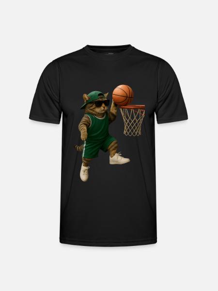 Katze - Männer Funktions-T-Shirt - Schwarz