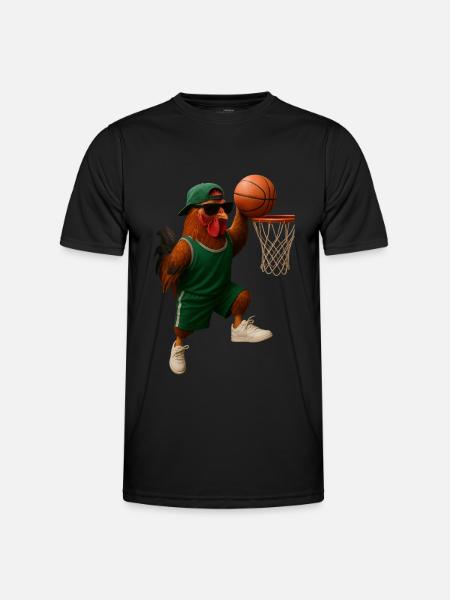 Huhn Hahn - Männer Funktions-T-Shirt - Schwarz