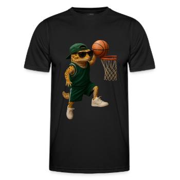 Gecko - Männer Funktions-T-Shirt - Schwarz - Vorne - AI Model Male 178 dark (178cm)