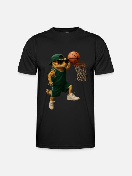 Gecko - Männer Funktions-T-Shirt - Schwarz