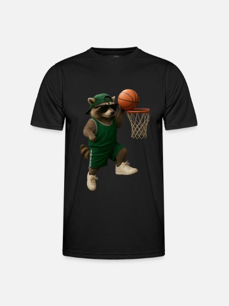 Waschbär - Männer Funktions-T-Shirt - Schwarz