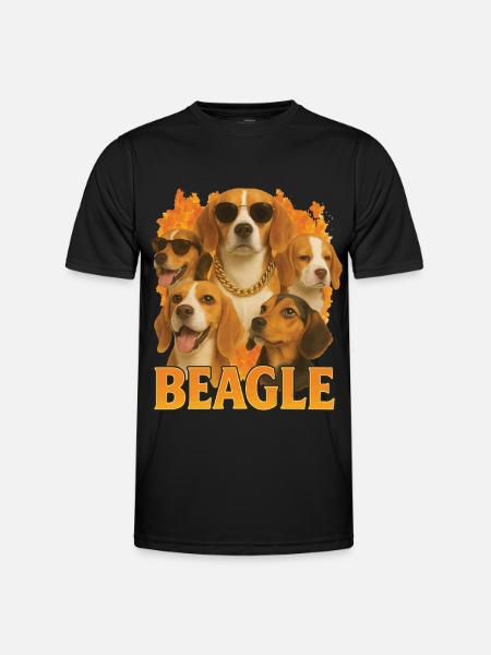 Beagle - Männer Funktions-T-Shirt - Schwarz