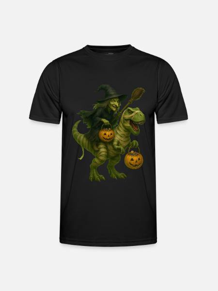 T-Rex - Männer Funktions-T-Shirt - Schwarz