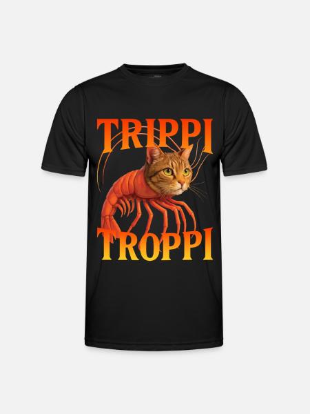 Katze Garnelen - Männer Funktions-T-Shirt - Schwarz