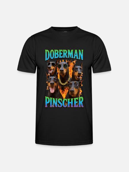 Dobermann - Männer Funktions-T-Shirt - Schwarz