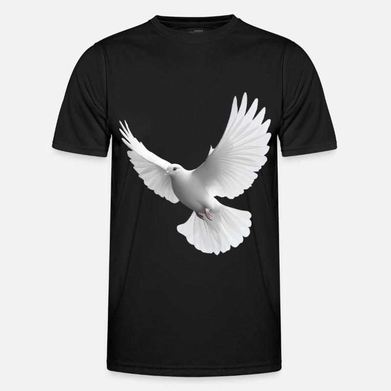 Weiße Taube - Männer Funktions-T-Shirt - Schwarz