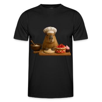 Cuisson du capybara - T-shirt sport Homme - noir - Devant - AI Model Male 178 dark (178cm)