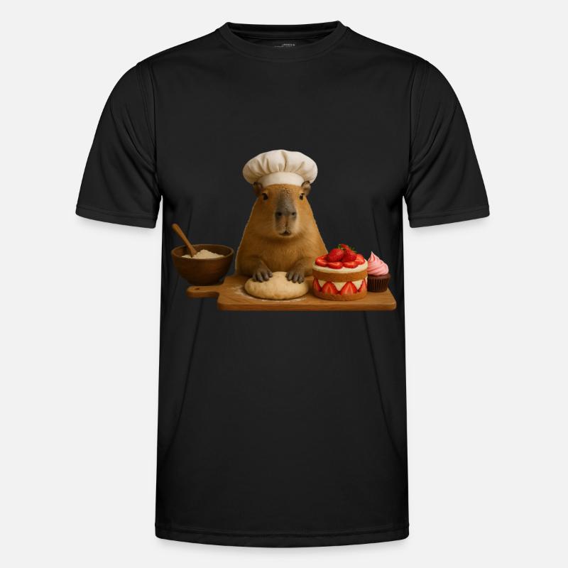 Capybara Baking - Men's Functional T-Shirt - black