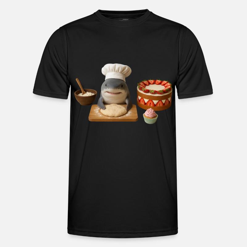 Shark Baking Cake Bread - Men's Functional T-Shirt - black