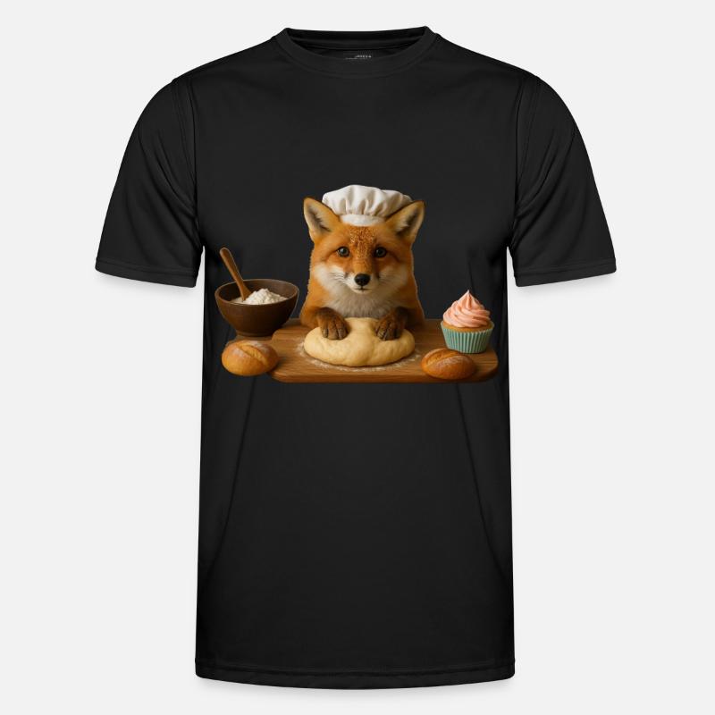Fuchs Backen Kuchen Brot - Männer Funktions-T-Shirt - Schwarz