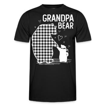 Grand-père Ours - T-shirt sport Homme - noir - Devant - AI Model Male 178 dark (178cm)