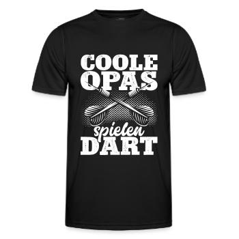 Darts Dart Opa Geschenk Dartspieler Dartboard - Männer Funktions-T-Shirt - Schwarz - Vorne - AI Model Male 178 dark (178cm)