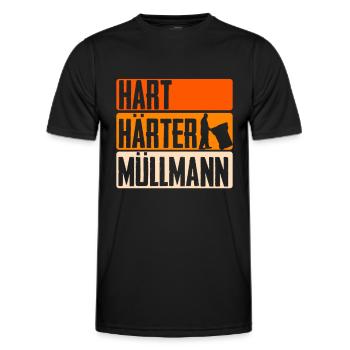 Müllabfuhr Müllauto Mülllader Müllmann Geschenk - Männer Funktions-T-Shirt - Schwarz - Vorne - AI Model Male 178 dark (178cm)