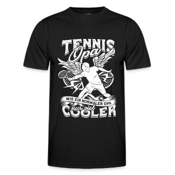 Tennis Opa Tennisschläger Tennisspieler Geschenk - Männer Funktions-T-Shirt - Schwarz - Vorne - AI Model Male 178 dark (178cm)
