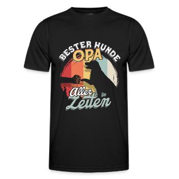 Bester Hunde Opa Aller Zeiten Hundeopa Geschenk - Männer Funktions-T-Shirt - Schwarz - Vorne - AI Model Male 178 dark (178cm)