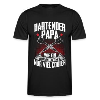 Dartender Papa Dartspieler Darten Darts Geschenk - Männer Funktions-T-Shirt - Schwarz - Vorne - AI Model Male 178 dark (178cm)