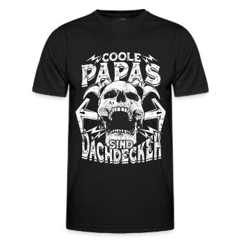 Coole Papas Sind Dachdecker Geschenk Beruf Dach - Männer Funktions-T-Shirt - Schwarz - Vorne - AI Model Male 178 dark (178cm)