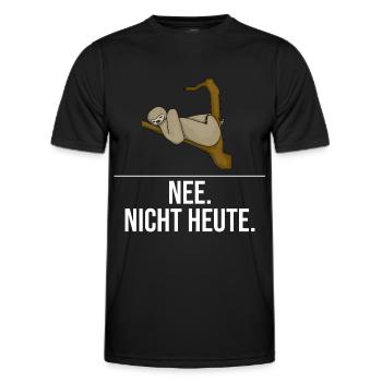 Faultier - Nee nicht heute - Männer Funktions-T-Shirt - Schwarz - Vorne - AI Model Male 178 dark (178cm)