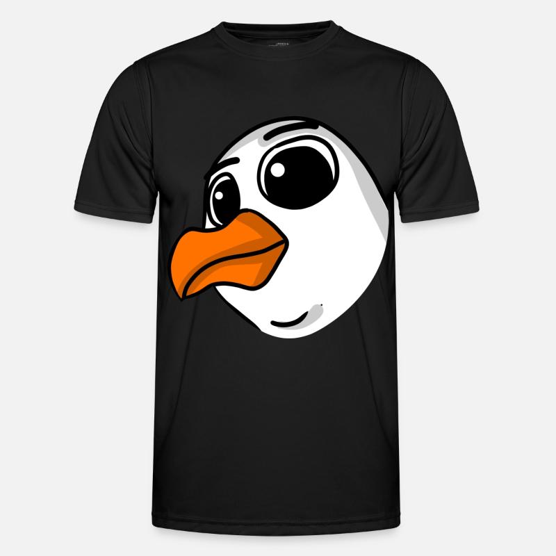 Möwe Kopf - Männer Funktions-T-Shirt - Schwarz