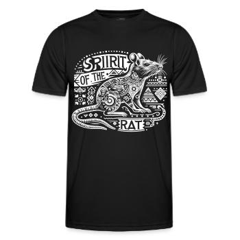 Ethno Spirit: Rat Totem - Männer Funktions-T-Shirt - Schwarz - Vorne - AI Model Male 178 dark (178cm)