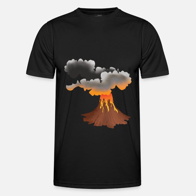 Conception de volcan en éruption T-shirt sport Homme