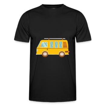 Campingbus - Männer Funktions-T-Shirt - Schwarz - Vorne - AI Model Male 178 dark (178cm)