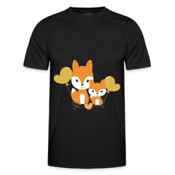 süße Füchse - Männer Funktions-T-Shirt - Schwarz - Vorne - AI Model Male 178 dark (178cm)