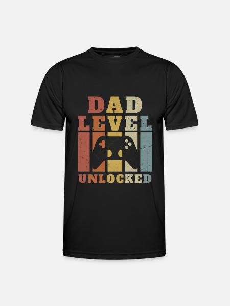 Dad Level Unblocked - Gamer Gift - Men's Functional T-Shirt - black