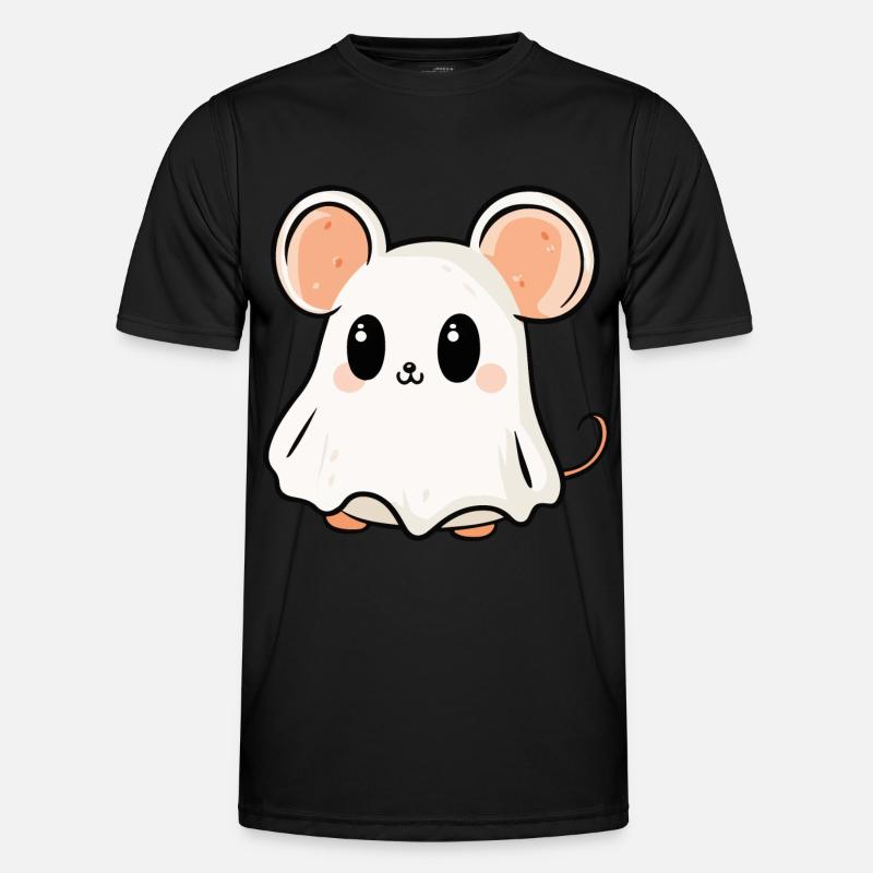 Mouse Halloween Funny Ghost - Men's Functional T-Shirt - black