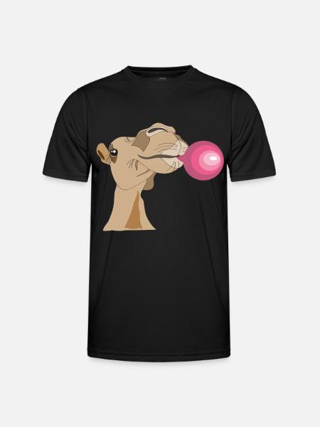 Camel lady with chewing gum - Men's Functional T-Shirt - black