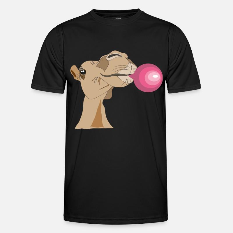 Camel lady with chewing gum - Men's Functional T-Shirt - black