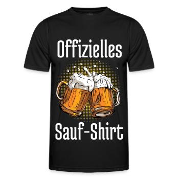 Trachten Männer Offizielles Saufshirt - Männer Funktions-T-Shirt - Schwarz - Vorne - AI Model Male 178 dark (178cm)