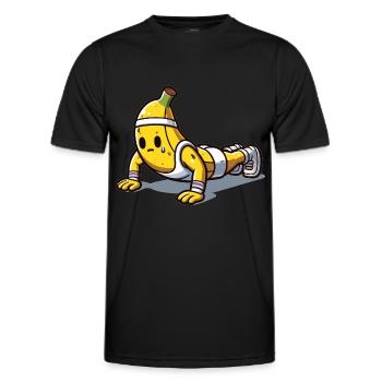 Banana Power : Pompes - T-shirt sport Homme - noir - Devant - AI Model Male 178 dark (178cm)